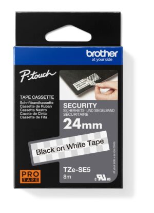 TZe-SE5_Pack_s TZe-SE5, bílá / černá (24mm,plombovací)