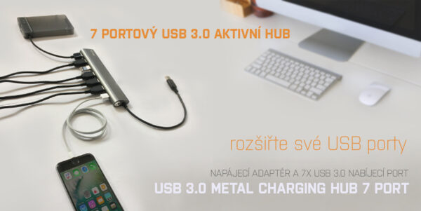U3HUB778_B1 i-tec USB 3.0 Metal Charging HUB 7 Port