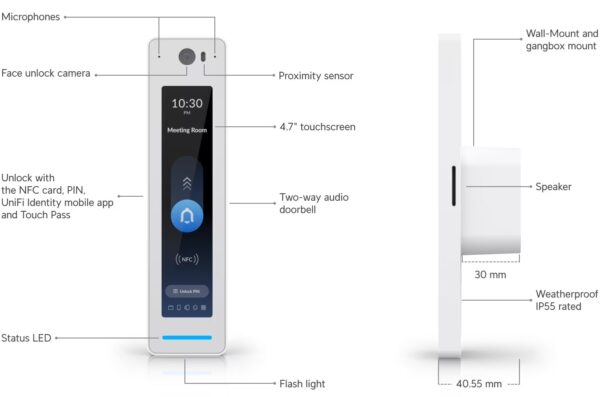 Ubiquiti UA-G3-Pro-W - UniFi Access G3 Reader Pro, bílá