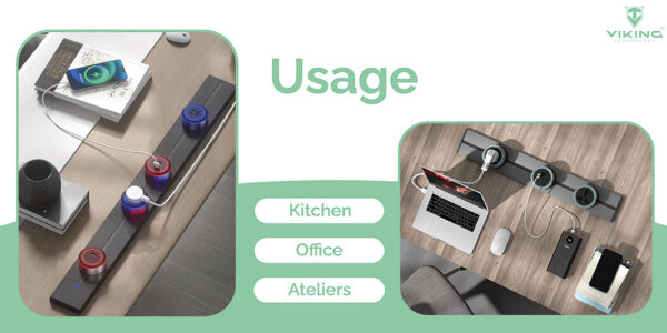 Zásuvkový modul Viking A50S, stříbrná/výstupy - 1xUSB-A/výkon až 2500W/230V,16A,50Hz