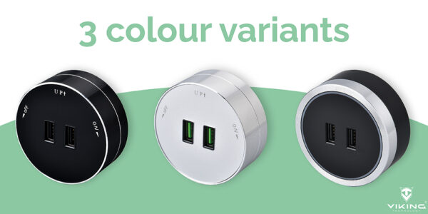 Zásuvkový modul Viking A50S, stříbrná/výstupy - 1xUSB-A/výkon až 2500W/230V,16A,50Hz