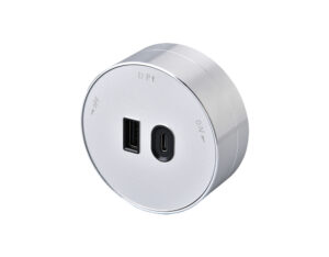 Zásuvkový modul Viking A60S, stříbrná/výstupy - 1xUSB-A, 1xUSB-C/výkon až 2500W/230V,16A,50Hz