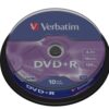 VERBATIM DVD+R(10-Pack)Spindl/MattSlvr/16x/4.7GB