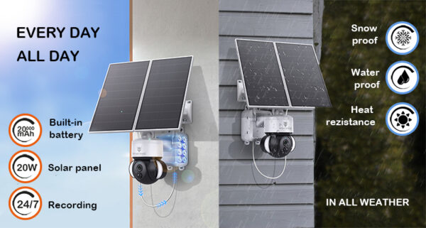 Solární HD kamera Viking HDs03 4G/20000mAh/barevné noční vidění/IP66/aplikace/notifikace/černá