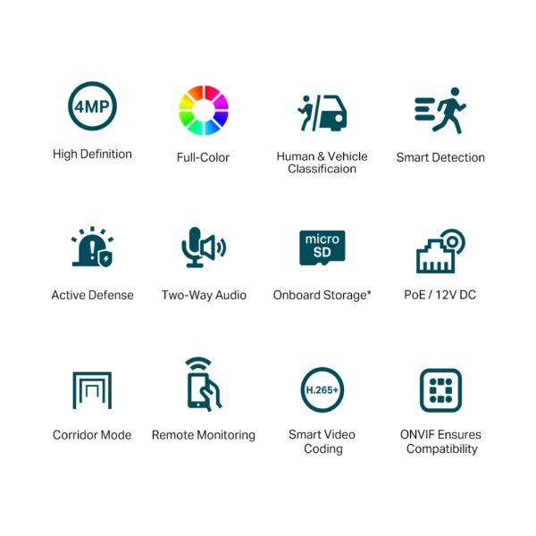 VIGI C440(4mm)ver.2 4MP barevná Turret net.cam