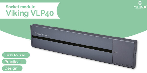 VLP40_1000-1 Zásuvková lišta - povrchová Viking LP40G/230V,50Hz/40cm délka/šedá/až 5 modulů/IP20/hliník/povrchová