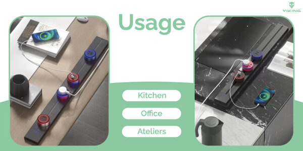 VLP40_1000_02-1 Zásuvková lišta - povrchová Viking LP40G/230V,50Hz/40cm délka/šedá/až 5 modulů/IP20/hliník/povrchová