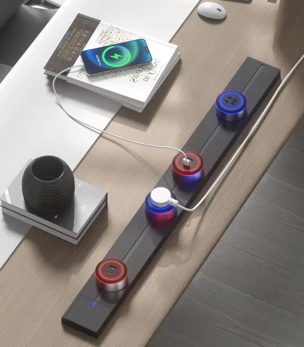 Zásuvková lišta - povrchová Viking LP60B/230V,50Hz/60cm délka/černá/až 7modulů/IP20/hliník/povrchová