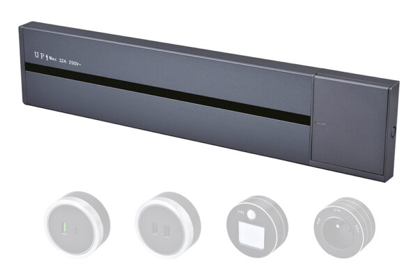 VLP60_1000_WHITE_03_S_MODUL_s-3 Zásuvková lišta - povrchová Viking LP40G/230V,50Hz/40cm délka/šedá/až 5 modulů/IP20/hliník/povrchová