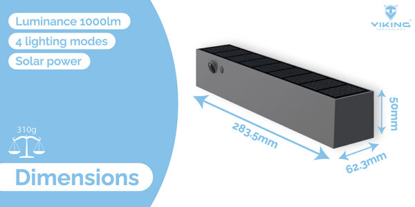 Venkovní solární LED světlo Viking SR24/Pohybový senzor/1000 lm/4 režimy/IP54/denní bílá