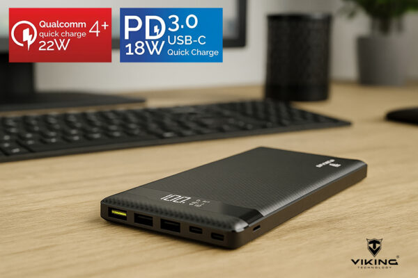 VIKING POWER BANK PN-962PD QC3.0 20000mah, QUICK CHARGE 3.0, Černá