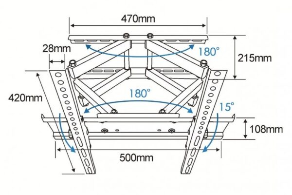 TB TV wall mount TB-43P 26-55", 55kg VESA 400x400
