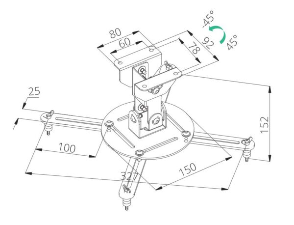 TB Projector mount ceiling TB-M51 10kg 15,2cm