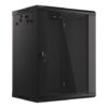 Nástěnný rack 19'' 15U 600X450mm černý flat pack