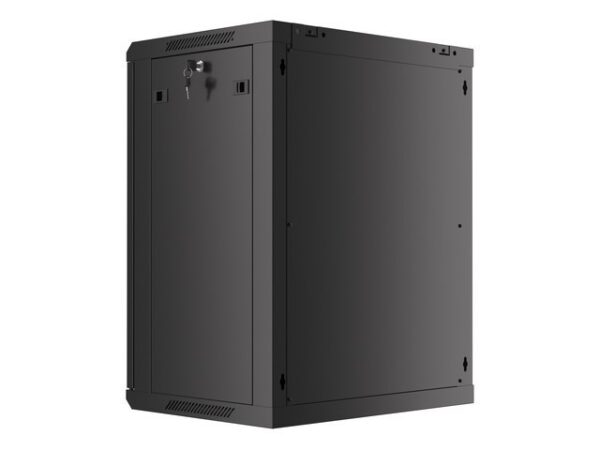 Nástěnný rack 19'' 15U 600X450mm černý flat pack