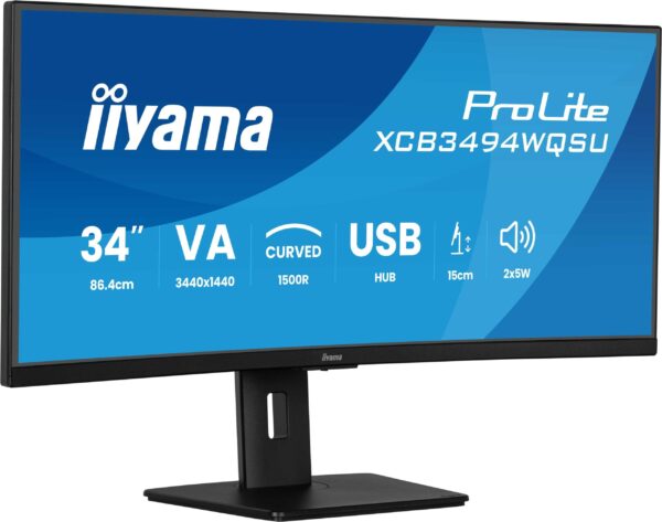 XCB3494WQSU-B1-20- iiyama ProLite/XCB3494WQSU-B1/34"/VA/wQHD/120Hz/0,4ms/Black/3R