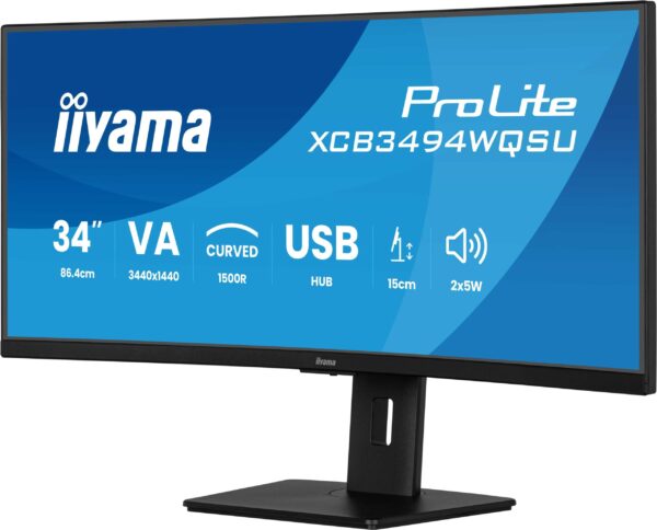 XCB3494WQSU-B1-30- iiyama ProLite/XCB3494WQSU-B1/34"/VA/wQHD/120Hz/0,4ms/Black/3R