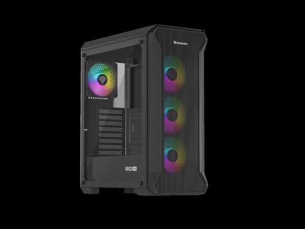 Počítačová skříň Genesis IRID 505 ARGB V2/Midi Tower/Transpar./Černá