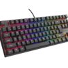 Genesis herní mechanická klávesnice THOR 303/TKL/RGB/Outemu Peach Silent/Drátová USB/US layout/Černá