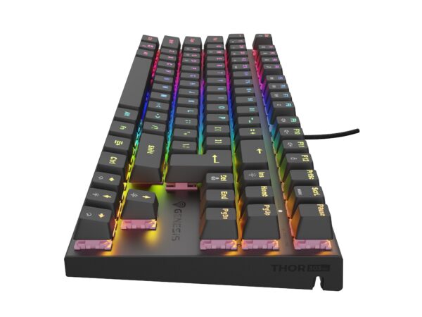 Genesis herní mechanická klávesnice THOR 303/TKL/RGB/Outemu Peach Silent/Drátová USB/US layout/Černá