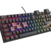 Genesis herní mechanická klávesnice THOR 303/TKL/RGB/Outemu Peach Silent/Drátová USB/US layout/Černá
