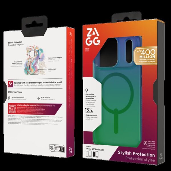 ZG702319014_s-1 ZAGG Ochranný kryt Milan Snap Apple 17 Pro Raven Feather