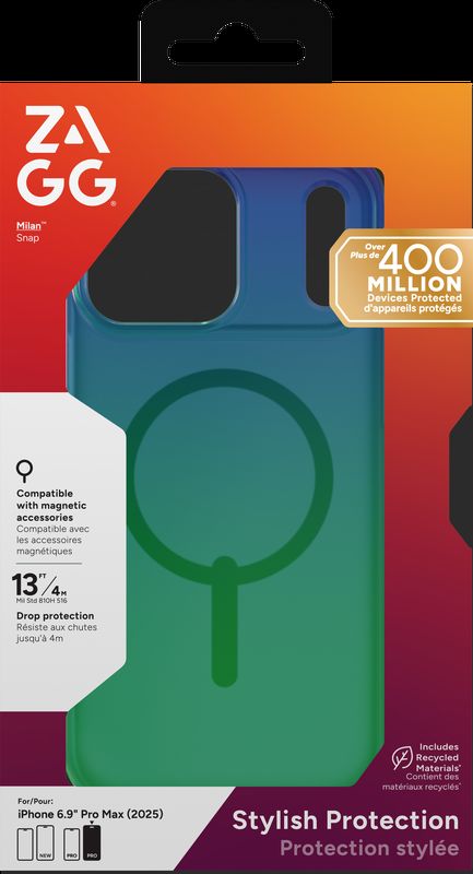 ZG702319015_s-1 ZAGG Ochranný kryt Milan Snap Apple 17 Pro Max Raven Feather