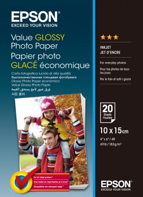 a3 EPSON Value Glossy Photo Paper 10x15cm 20 sheet