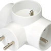 PremiumCord Roztrojka 230V 10A, 3x kulatá zásuvka, bílá