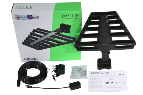 bal-1-1 EVOLVEO Jade 2, aktivní venkovní anténa DVB-T2, filtr LTE,4G,5G