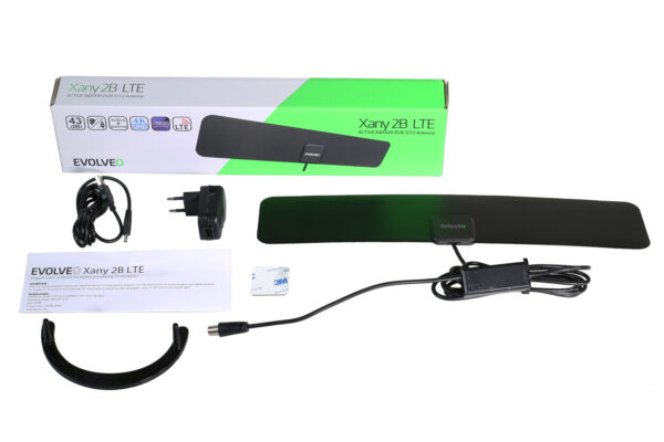 EVOLVEO Xany 2B, 230/5V, aktivní pokojová anténa FM/DAB+/DVB-T2, filtr LTE,4G,5G