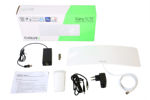 EVOLVEO Xany 1, 230/5V, aktivní pokojová anténa DAB+/DVB-T2,  filtr LTE,4G,5G