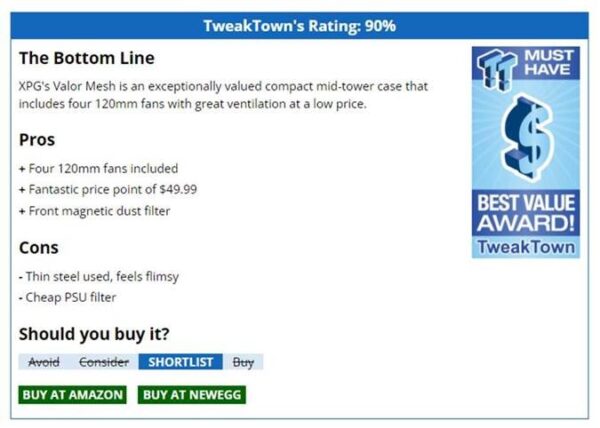 Adata XPG VALOR MESH/Midi Tower/Transpar./Černá