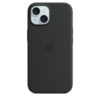 black_s-23 iPhone 15 Silicone Case with MagSafe - Black