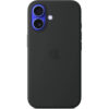 black_s-25 iPhone 16 Silicone Case with MS - Black