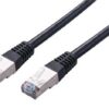 Kabel C-TECH patchcord Cat5e, FTP, černý, 2m