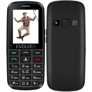 cerny_s-3 EVOLVEO EasyPhone EG, mobilní telefon pro seniory s nabíjecím stojánkem (černá barva)