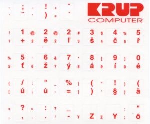 cervena-10 polepka na klávesnici - bílá, česká