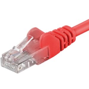 cervena Patch kabel UTP RJ45-RJ45 level CAT6, 0.25m, červená