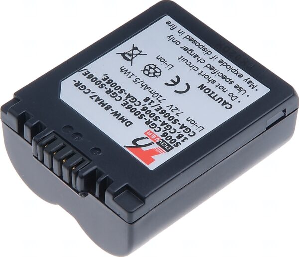 dcpa0011 Baterie T6 Power Panasonic DMW-BMA7, CGR-S006, CGR-S006E, CGA-S006, BP-DC5-E, 710mAh, 5,1Wh