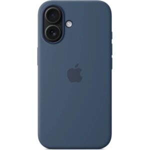 denim_s-3 iPhone 16 Plus Silicone Case with MS - Denim