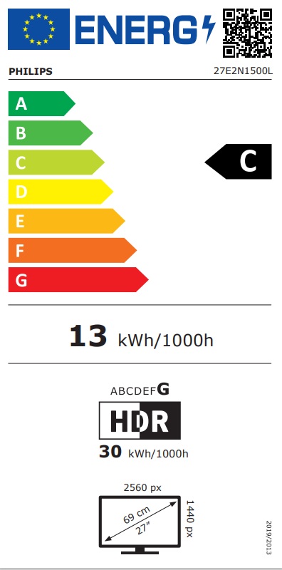 Philips/27E2N1500L/27"/IPS/QHD/75Hz/4ms/Černá/3R