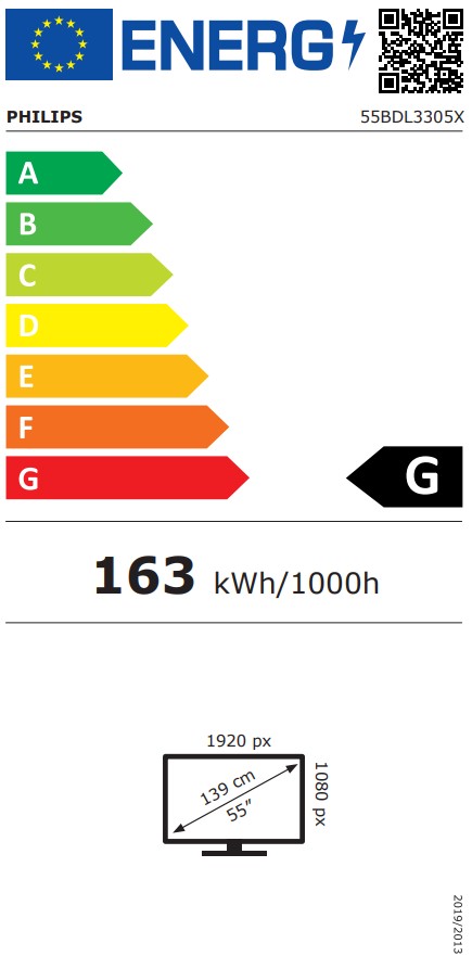 55" LED Philips 55BDL3305X-FHD,IPS,500cd,UN,24/7