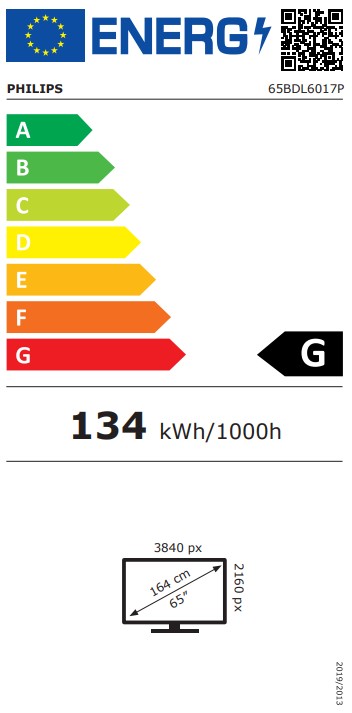 estitek_65BDL6017P 65" D-LED Philips 65BDL6017P-UHD,800cd,MP,24/7