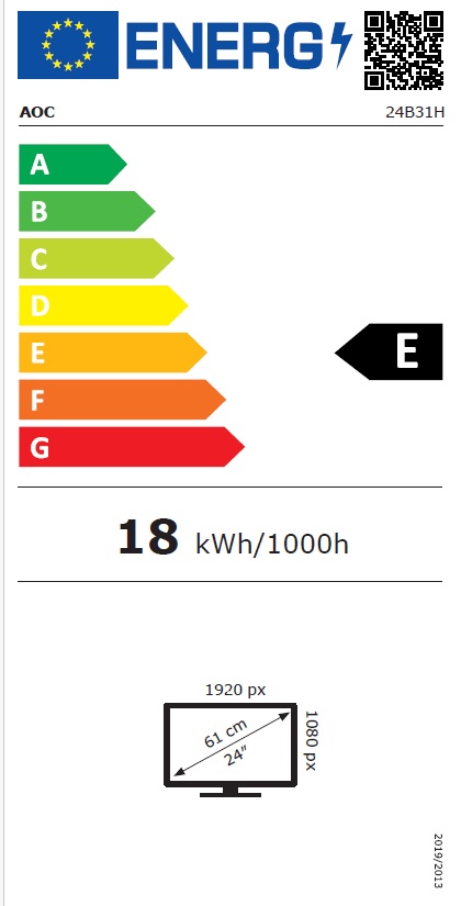 AOC/24B31H/23,8"/IPS/FHD/120Hz/1ms/Black/3R