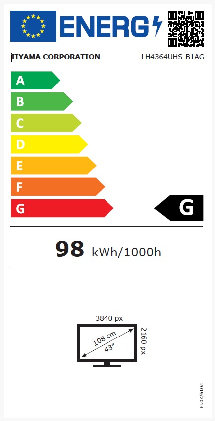 43" iiyama LH4364UHS-B1AG:VA,4K UHD,Android,24/7