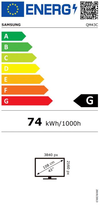 estitek_LH43QMCEPGCXEN 43" LED Samsung QM43C - UHD, 500cd,MI, 24/7
