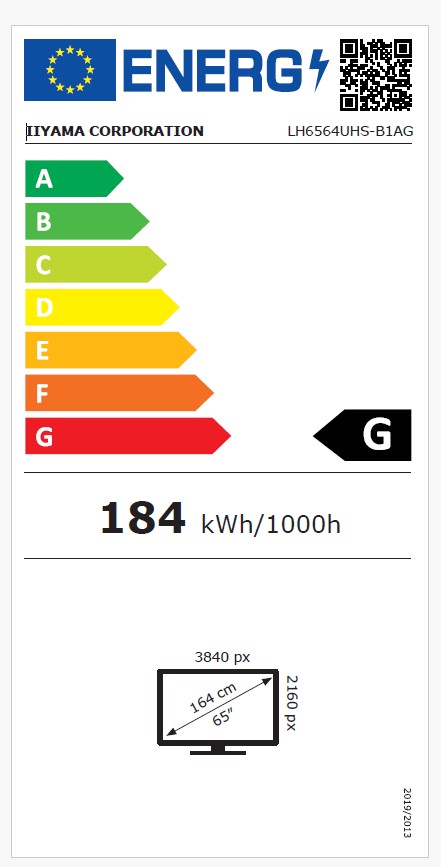 65" iiyama LH6564UHS-B1AG:VA, 4K UHD,Android,24/7