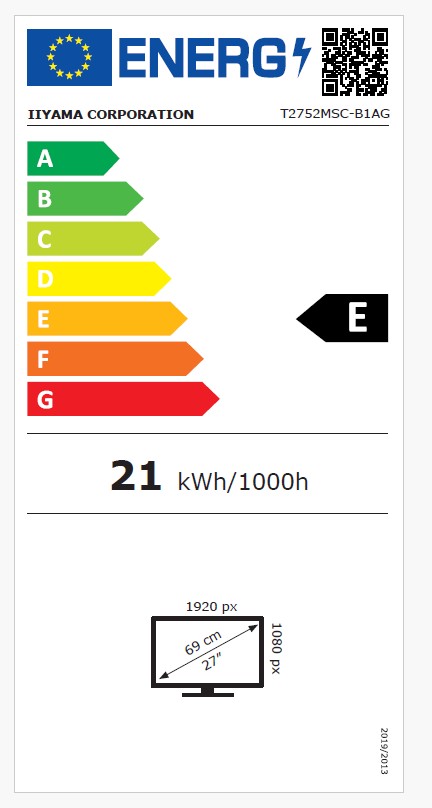 27" iiyama T2752MSC-B1AG:IPS,FHD,10p