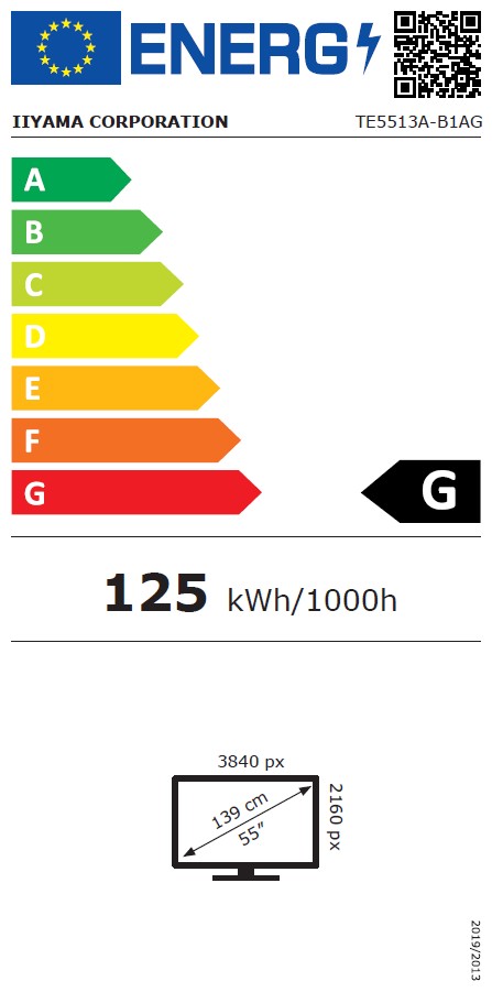 55" iiyama TE5513A-B1AG:IPS,4K,40P,EDLA